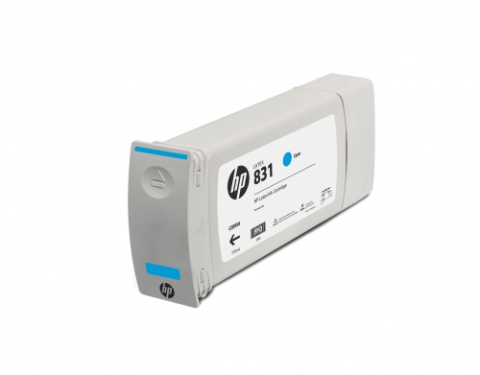 Латексные чернила HP 831 Циан, в картриджах, 775 мл